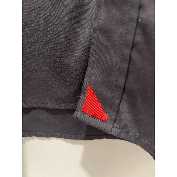 UNTUCKIT Shirt Men Black Button Up Dress Solid Casual Cotton Adult Red Accent L - Picture 3 of 5